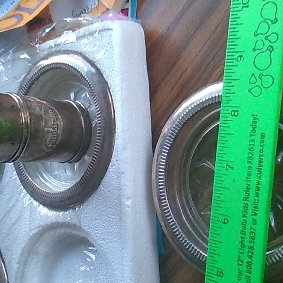 βοΈ Coasters VINTAGE SET of 4 SILVER & CRYSTAL COASTERS in Original Box - Picture 1 of 15